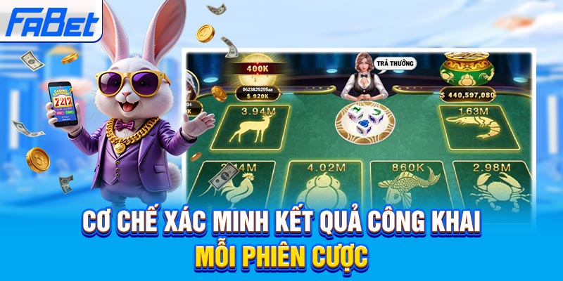 Cơ chế xác minh kết quả công khai mỗi phiên cược